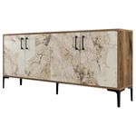 Casetieră Trendy Kiev, Nuc, Marmura Alba 180x78x35cm