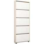 Полка для обуви Mobildor-Lux Leo Slim 50x16x203H cm Sonoma/White
