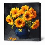 Tablou pe numere Ideyka KHO3330 40x40cm Eco, Floarea-soarelui in intuneric