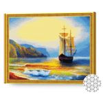 Картина по номерам Art Gallery GA70524 Mozaic cu diamante 40x50cm Corabie langa mal