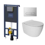 PROMO SET WC SENTIMENTI RIMLESS cu capac soft close+Instalatie+Buton Chrome matt