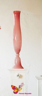 Vaza din sticla roz  - H 80 cm