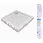 Коврик для ванной Tendance 55818 Covoras pentru dus 50x50cm Bubbles, alb, PVC