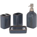 Set pentru baie Promstore 49694 Set pentru baie din ceramica Bathroom (4 unit) Engraved Text