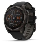 Ceas inteligent Garmin Fenix 8 – 47 mm, Solar, Sapphire, Carbon Gray DLC Titanium with Black (010-02906-11)