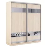 Шкаф Mobildor-Lux Fox uși glisante din PAL cu elemente din oglindă (170x60x220H cm) Sonoma