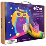 Набор для творчества Okto 20003 Pictură pe numere 3D cu plastilină aerată Air Clay 29x29сm: Bufniță