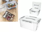Container cu capac Grand box 15l, 39X29X18cm, cu lacate, gri