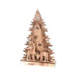 Decor de Crăciun și Anul Nou Holland 03291 Сувенир деревянный 16LED Елка с оленями 38x24x5cm