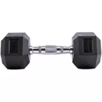 Гантель LivePro 49883 Gantera Hex Rubber Dumbbell 2x27.5kg, LP8005/27.5/BK