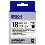 Tape Cartridge EPSON LK-5TBN; 18mm/9m Transparent, Black/Transparent, C53S655008