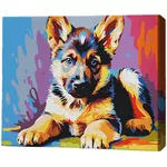 Картина по номерам BrushMe RMG0002FC 30x40сm (fără cutie) Cățeluș în culori