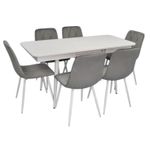 Set masă și scaune Evelin di Costacurta стол DT-432-1R Wh + 6 стульев YTC-080Wh Light grey