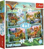 Puzzle Trefl R25E /20/21 (34609) 4  în 1 Dinozauri unici