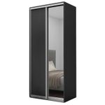 Dulap Nex Home Dulap cu uși glisante, 100x60x220cm, 1xOglinda + 1xPAL, Antracit