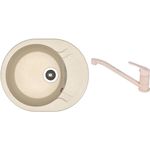 Мойка кухонная со смесителем Dr.Gans Berta 580 + SanDonna F 1066 bej