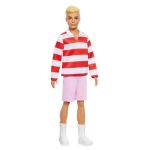 Кукла Barbie HYV01 Ken Fashionist cu părul blond și tricou în dungi
