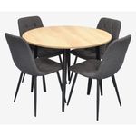 Комплект стол и стулья Evelin di Costacurta стол DT-402-2B + 4 стула YTC-080B Dark grey