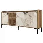 Тумба Trendy Venedik, Nuc, Marmura Alba 180x78x35cm