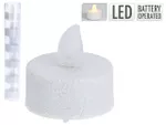 Набор свечей LED чайных с блестками 6шт, D3.8cm, белый