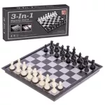 Joc educativ de masă Essa QX53810 Joc de călătorie 3 în 1 Șah, dame, table