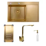 Мойка кухонная со смесителем SanDonna HD7850 Auriu + NERA Auriu