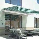 Umbră pentru grădină Hydro S 9001981, retractabila Alb-Verde, retractabila