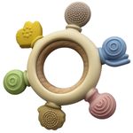 Iinel dentiție Roxy Kids RWDN-001 Штурвал, прорезыватель силиконовый с кольцом из бука