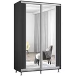 Dulap Mobildor-Lux Aron cu uși glisante cu oglindă vertical (160x60x240H cm) Anthracite
