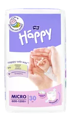 Подгузники для маловесных детей Bella Happy Micro (600-1200 г) 30 шт