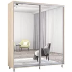 Dulap Mobildor-Lux Aron cu uși glisante din oglinzi (230x60x220H cm) Sonoma