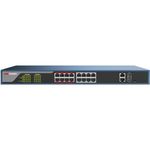 Switch/Comutator Hikvision DS-3E1318P-E Web PoE (16 PoE Long distance+2 Gigabit)