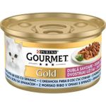 Hrană pentru animale de companie Purina Gourmet Gold Duo cons. p/pisici (pește oceanic,spanac) 85g (24)