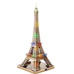 Set de construcție Cubik Fun L091h 3D Puzzle Turnul Eiffel cu iluminare LED, 82 elemente