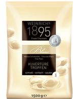 Кувертьюра белого шоколада 31 % какао в форме капелек Weinrichs 1895 1500g