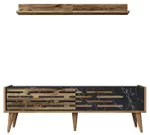 Тумба напольная для TV Trendy Valensiya 140, Nuc, Negru, Marmura