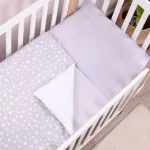 Lenjerie de pat pentru copii Veres 154.6.01.110x90 Сменная постель Smiling Animals White-Grey New 90x110/40x60 (3ед.)