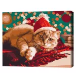 Картина по номерам BrushMe BS51356 40x50cm (în cutie) Pisicuță Santa