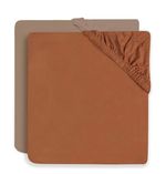 Детское постельное белье Jollein 2511-507-00155 Cearsaf cu elastic Jersey Caramel/Biscuit, 120x60cm, 2buc