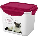 Товар для животных Бытпласт 46178 Контейнер для корма Lucky Pet 0.9l, кошки, бордовый