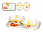 Set pentru aperitiv Tognana Bistro 3buc 33X19cm portelan, mac