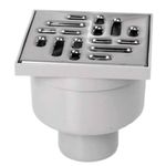 Trap de duș ZMM Maxpol 18458 Sifon de pardoseala PP D.50х90° (gri) cu grila inox (150x150x130mm) cu revizie 2163