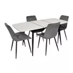 Комплект стол и стулья Evelin di Costacurta стол DT-532R B + 4 стула YTC-055B Blu-14 (Dark grey)