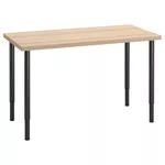 Офисный стол Ikea Lagkapten/Olov 120x60 Bleached Oak/Black