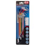 Set de unelte de mână King Tony 20109MW шестигранники с шаром длинные, цветные 1,5-10мм, 9 пр.