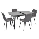 Set masă și scaune Evelin di Costacurta стол DT-431-3R B + 4 стула YTC-080B Dark grey