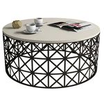 Măsuţă cafea Trendy Selin Metal Ferforje, Crem 90x38x90cm