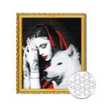 Tablou pe numere Art Gallery GB86132 Mozaic cu diamante 30x40cm Fata si lupoaica