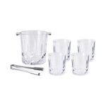 Veselă pentru băuturi Excellent Houseware 56570 Set pentru whiskey, 6 piese: 4 pahare, frapiera, cleste