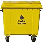 Урна для мусора Hydro S Tomberon din plastic cu roti si capac, 1100 L, galben 8001204
